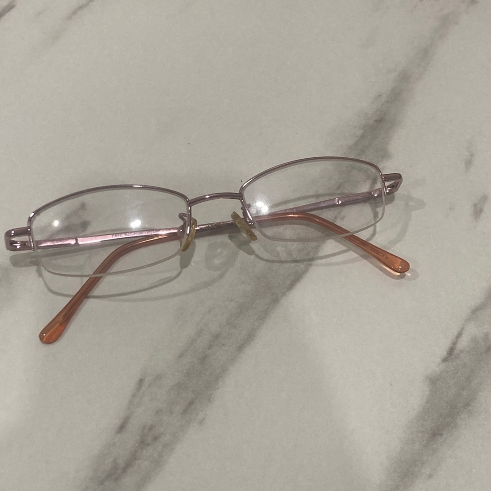 Rimless Women's Reading Glasses in Pink and Orange
